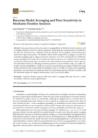 Bayesian Model Averaging and Prior Sensitivity in Stochastic Frontier Analysis