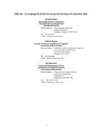 Designing a Query Language for the Semantic
