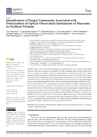Identification of Fungal Community Associated with Deterioration of Optical Observation Instruments of Museums in Northern Vietn