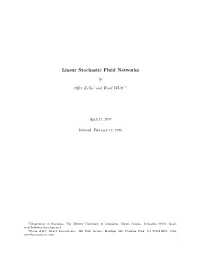 Linear Stochastic Fluid Networks