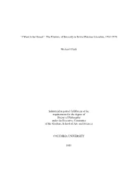 The Rhetoric of Sincerity in Soviet Russian Literature, 1953-1970 Michael Gluck Submitted in Partial