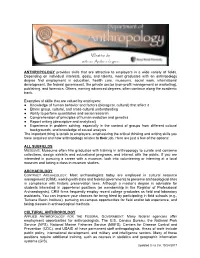 What to Do with an Anthro Degree