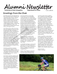 Alumni Newsletter