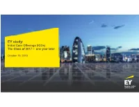 EY Study: Initial Coin Offerings (Icos) the Class of 2017 – One Year Later