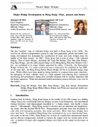 Major Bridge Development in Hong Kong – Past