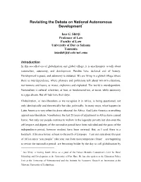 The Discourse on National Autonomous Development