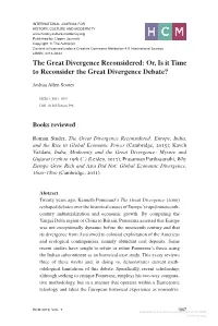 The Great Divergence Reconsidered: Or, Is It Time to Reconsider the Great Divergence Debate?