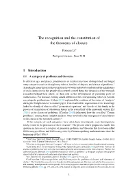 The Recognition and the Constitution of the Theorems of Closure