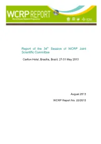 WCRP 22-2013 JSC-34 Report