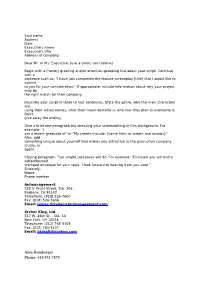 Your Name Address Date Executive's Name Executive's Title Address of Company