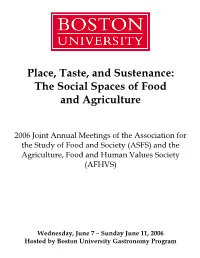 ASFS-AFHVS 2006 Program Boston University