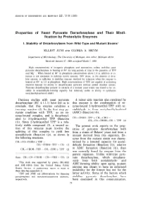 Properties of Yeast Pyruvate Decarboxylase and Their Modi- Fication by Proteolytic Enzymes