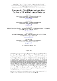 The Case of UK Mobile Payment Platforms