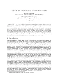 Towards ARIA Standards for Mathematical Markup