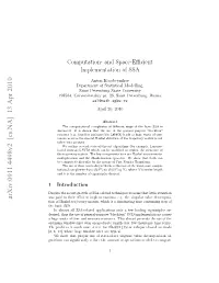 Computation-And Space-Efficient Implementation Of