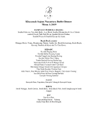 Khazanah Sajian Nusantara Buffet Dinner Menu a 2019