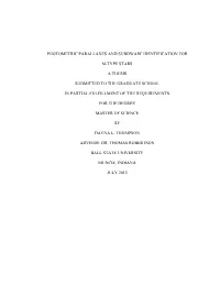 Photometric Parallaxes and Subdwarf Identification for M-Type Stars a Thesis Submitted to the Graduate School in Partial Fulf