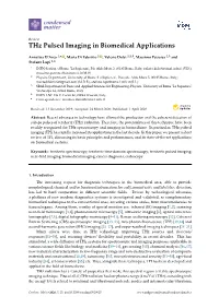 Thz Pulsed Imaging in Biomedical Applications