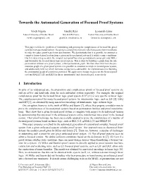 Towards the Automated Generation of Focused Proof Systems