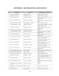 Appendix G: Recreational Resources