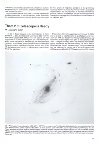 The 2.2 M Telescope Is Ready