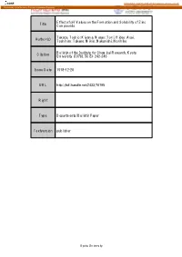 Title Effect of Ph Values on the Formation and Solubility Of
