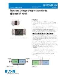 Transient Voltage Suppression Diode Application Notes
