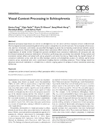 Visual Context Processing in Schizophrenia