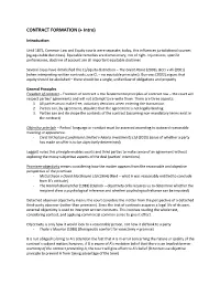 CONTRACT FORMATION (+ Intro)