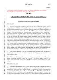 Draft Oecd Guideline for the Testing of Chemicals