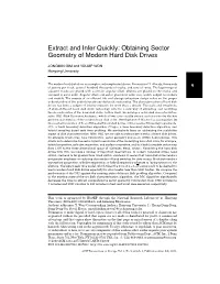 Obtaining Sector Geometry of Modern Hard Disk Drives
