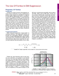 Use of Ferrites in EMI Suppression
