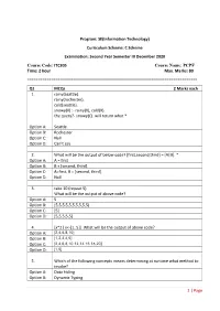 C Scheme Examination: Second Year Semester III December 2020 Course Code: ITC305 Course Name: PCPF Time: 2 Hour Max