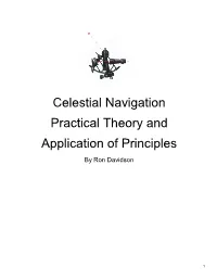 Celestial Navigation Practical Theory and Application of Principles