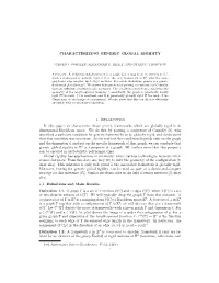 CHARACTERIZING GENERIC GLOBAL RIGIDITY 1. Introduction In