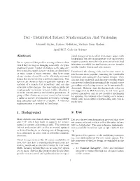 Dat - Distributed Dataset Synchronization and Versioning
