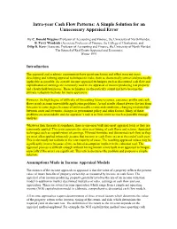Intra-Year Cash Flow Patterns: a Simple Solution for an Unnecessary Appraisal Error