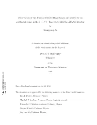 Observation of the Standard Model Higgs Boson and Search for an Additional Scalar in the `+`−`+`− ﬁnal State with the ATLAS Detector