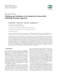 Research Article Modeling and Simulation of Arresting Gear System with Multibody Dynamic Approach