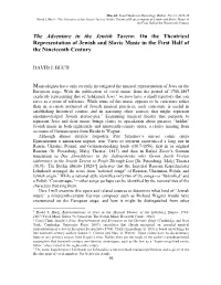 The Adventure in the Jewish Tavern: on the Theatrical Representation of Jewish and Slavic Music in the First Half of the Nineteenth Century