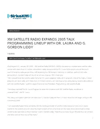 Xm Satellite Radio Expands 2005 Talk Programming Lineup with Dr