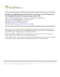 Broodstock Conditioning, Spawning Induction, and Early