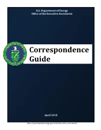 Correspondence Guide