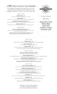 Lunch Menu September 2
