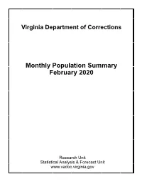 Monthly Population Summary February 2020