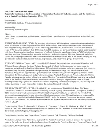 Page 1 of 72 File://J:\BSP\LAC\Freshwater\06-15-99 Freshwater Pdf.Html 6/15/99 FRESHWATER BIODIVERSITY: Report of a Workshop On