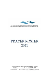 Prayer Roster 2021