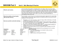 SIKHISM Part 3 Unit 6: Sikh Worship & Practice