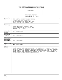 Tax Return Filing Instructions