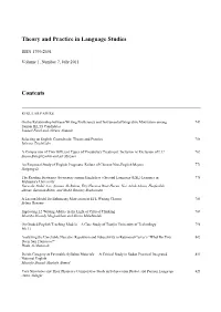 Theory and Practice in Language Studies